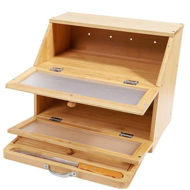 Porta-Pão Premium com Tábua de Corte Integrada